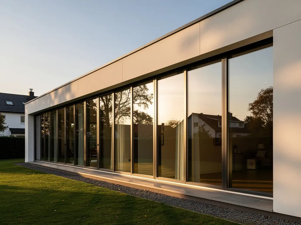 Grandes fenêtres à vitrage performant sur une maison contemporaine